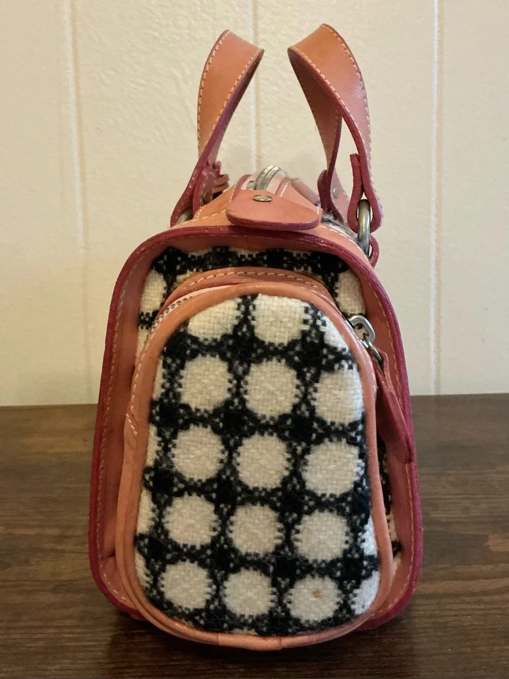 A Rare Vintage Pringle Of Scotland Wool Plaid Handbag Bag